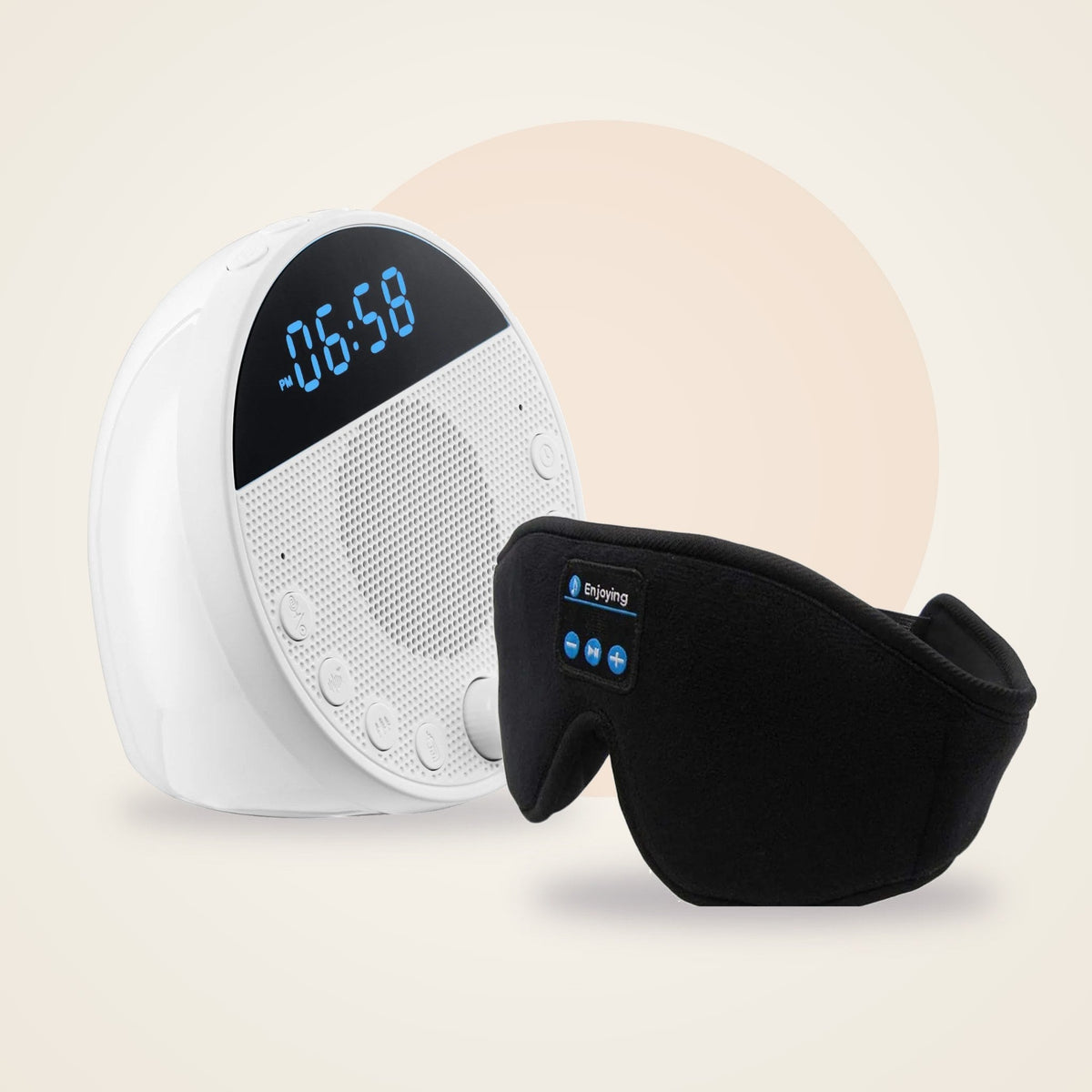 Sleep mask and white noise machine