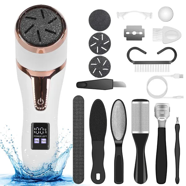 Subesube electric foot file with roller heads and pedicure tools