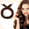 Makigami heatless curling rod shown as a loop, with soft loose curls