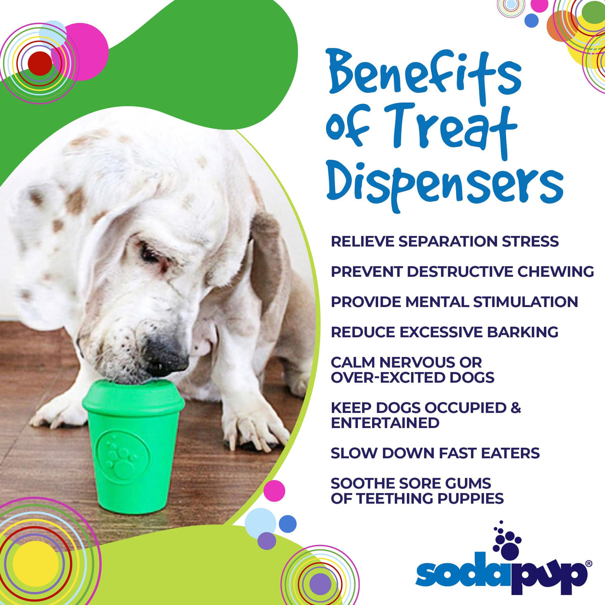 Coffee Cup Dog Toy, Rubber Treat Dispenser, Made in USA by SodaPup
