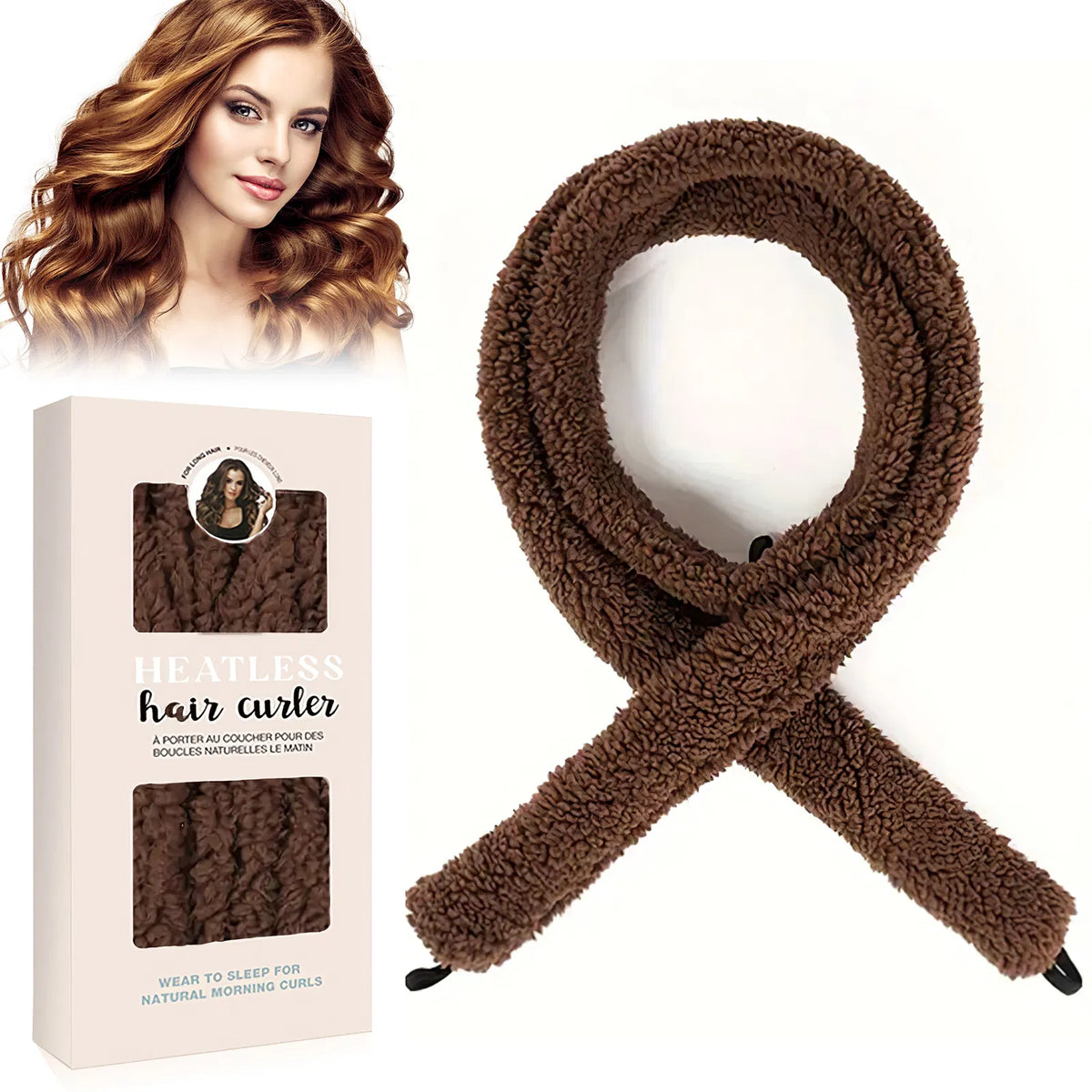 Heatless curling rod and packaging