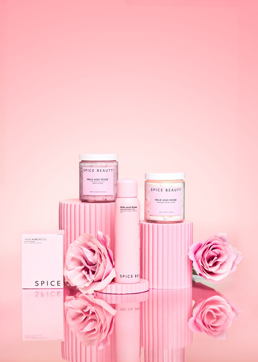 Spice Beauty Magnesium Salt Soak, goat milk and rose, in use