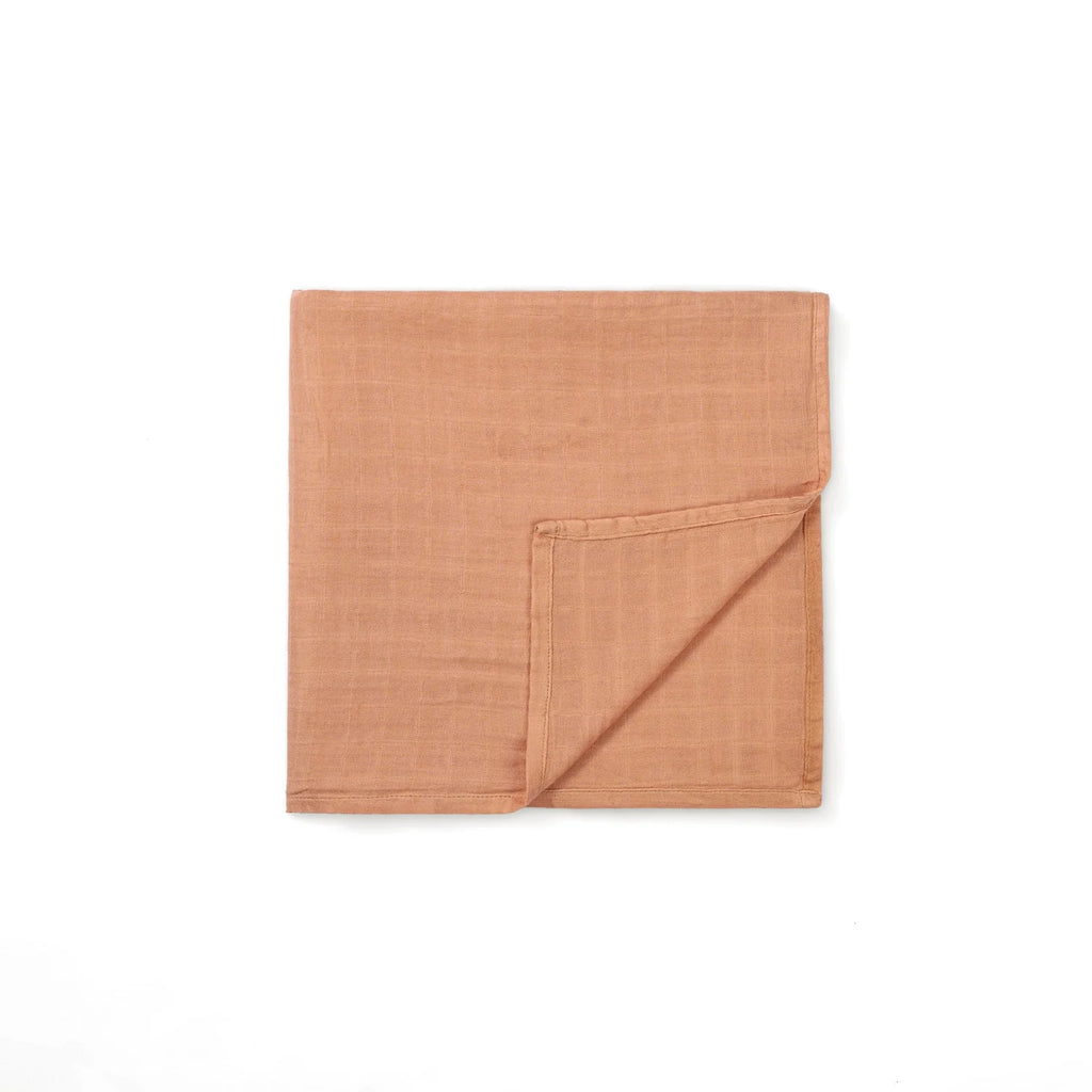 Baby Muslin Swaddle Blanket, Terra Cotta