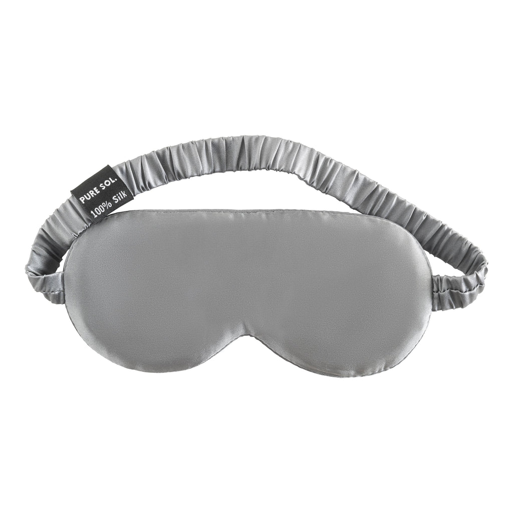 PURESOL Beauty mulberry silk sleep eye mask in charcoal, front