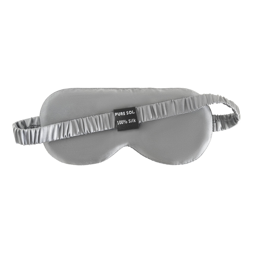 PURESOL Beauty mulberry silk sleep eye mask in charcoal, back