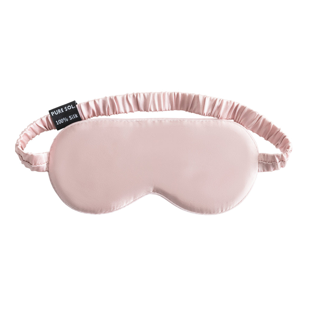 PURESOL Beauty mulberry silk sleep eye mask in mauve, front