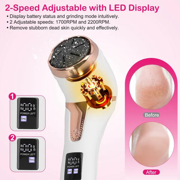 Two speeds and a display showing battery level