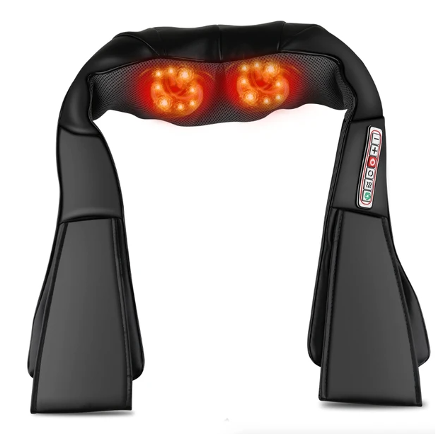 Hogushi shiatsu neck and shoulder massager with warm glowing kneading nodes