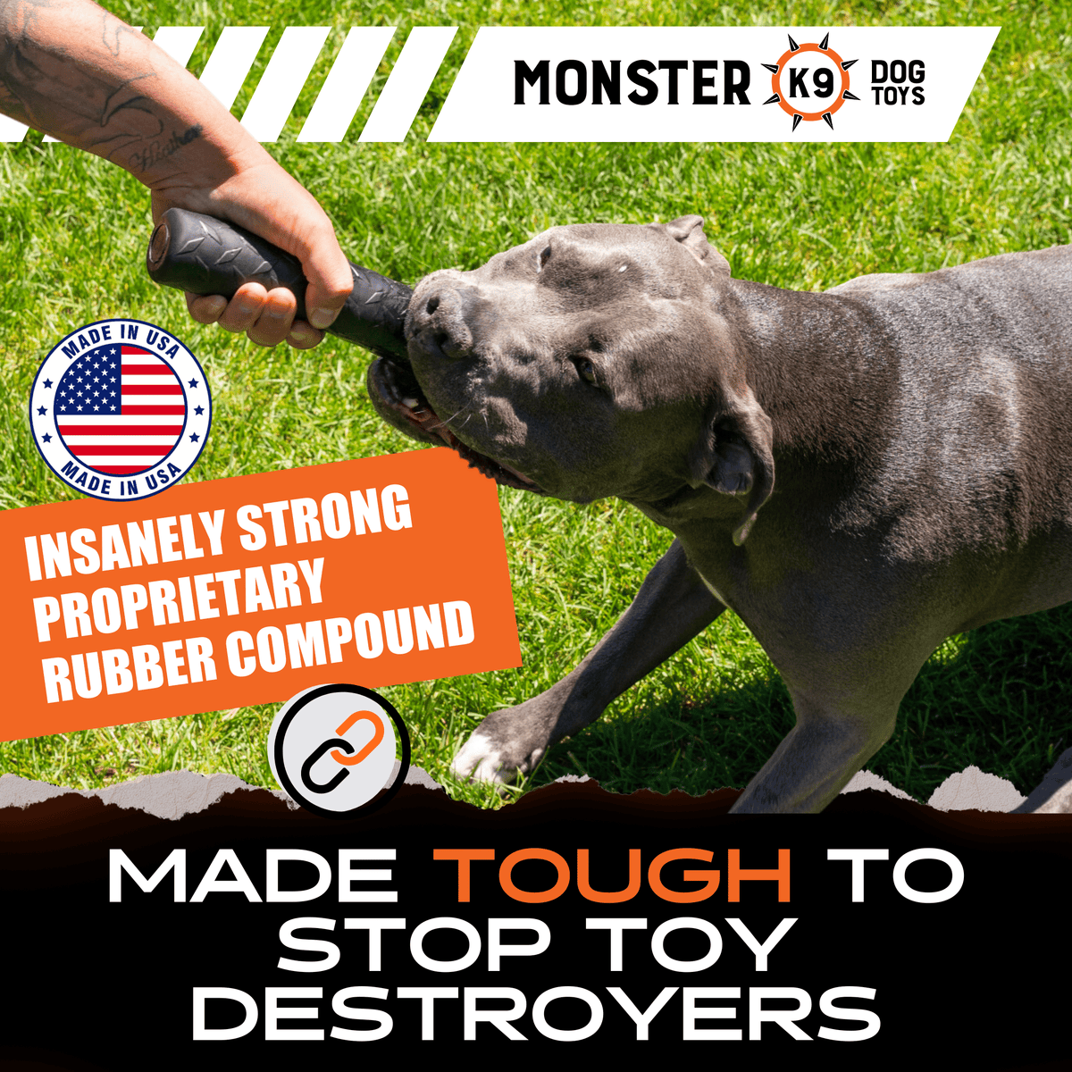 Rubber Chew Stick for Dogs, Made in USA by Monster K9