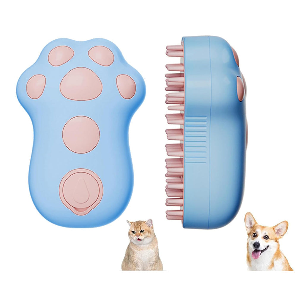 Nikukyu paw-shaped mist grooming brush in blue