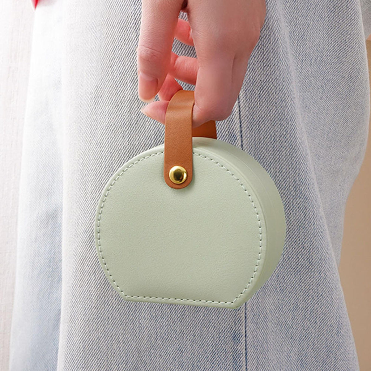 Compact Travel Jewelry Case, PU Leather