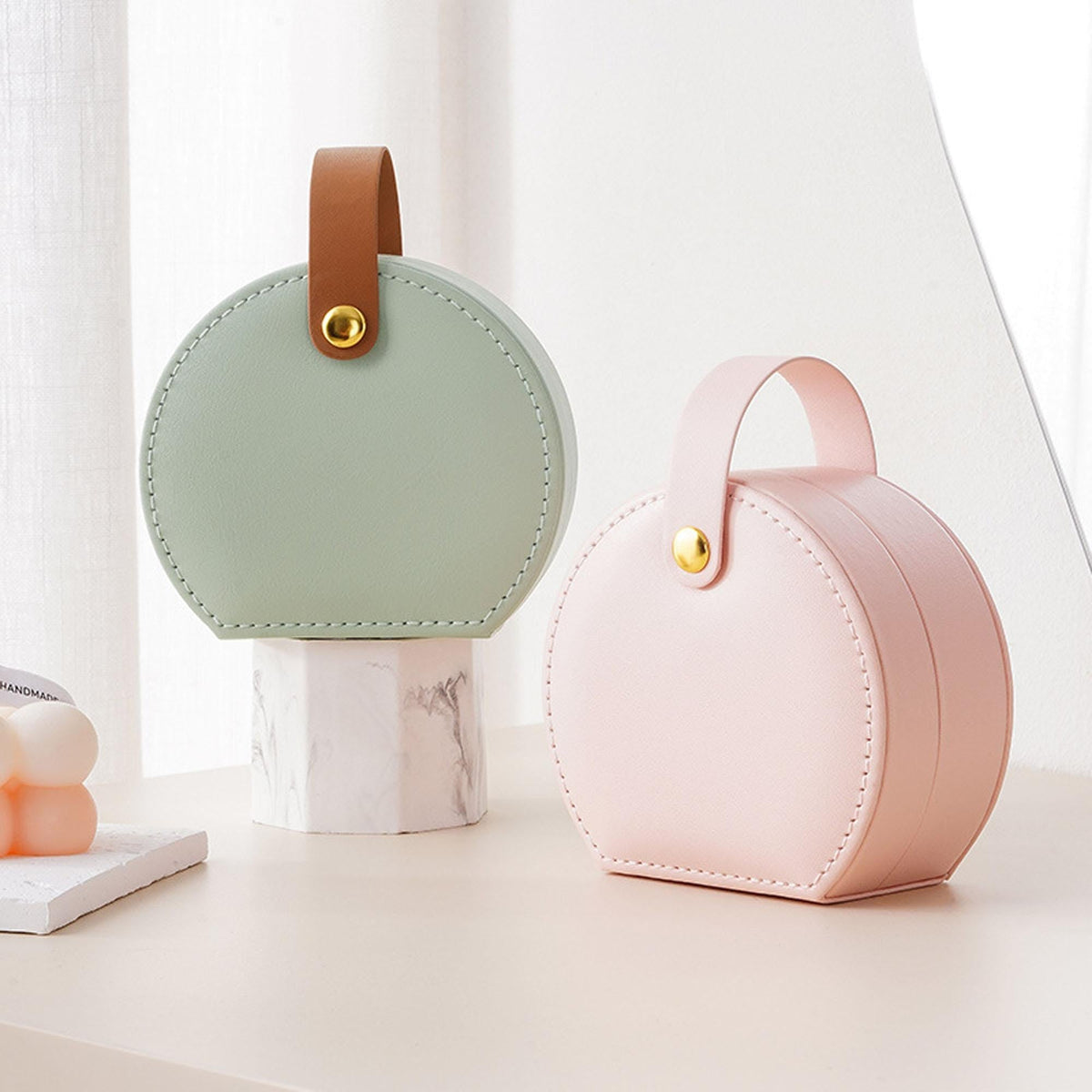 Compact Travel Jewelry Case, PU Leather