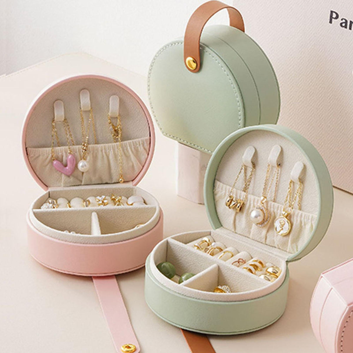Compact Travel Jewelry Case, PU Leather