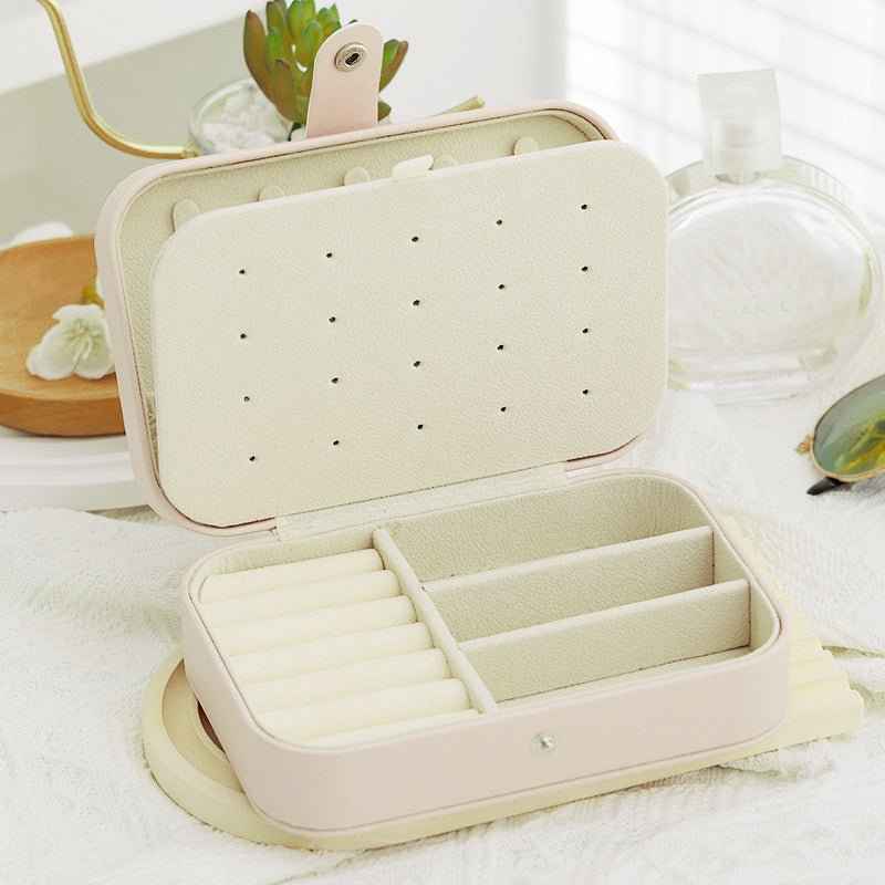 Travel Jewelry Box with Ring Rolls & Earring Panel, 6.25 in