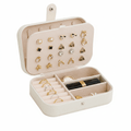 Travel Jewelry Box with Ring Rolls & Earring Panel, 6.25 in