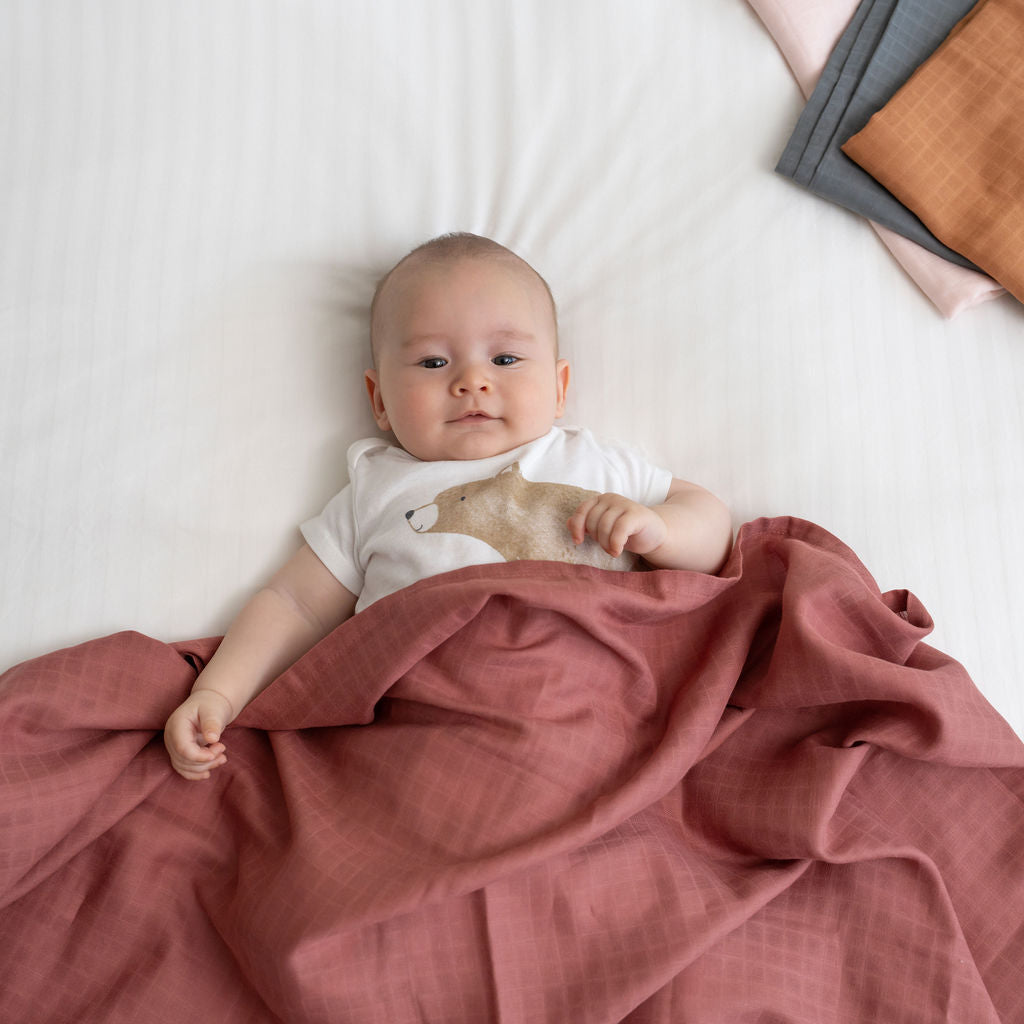 Organic Cotton Muslin Swaddle Blanket, 47 x 47 in