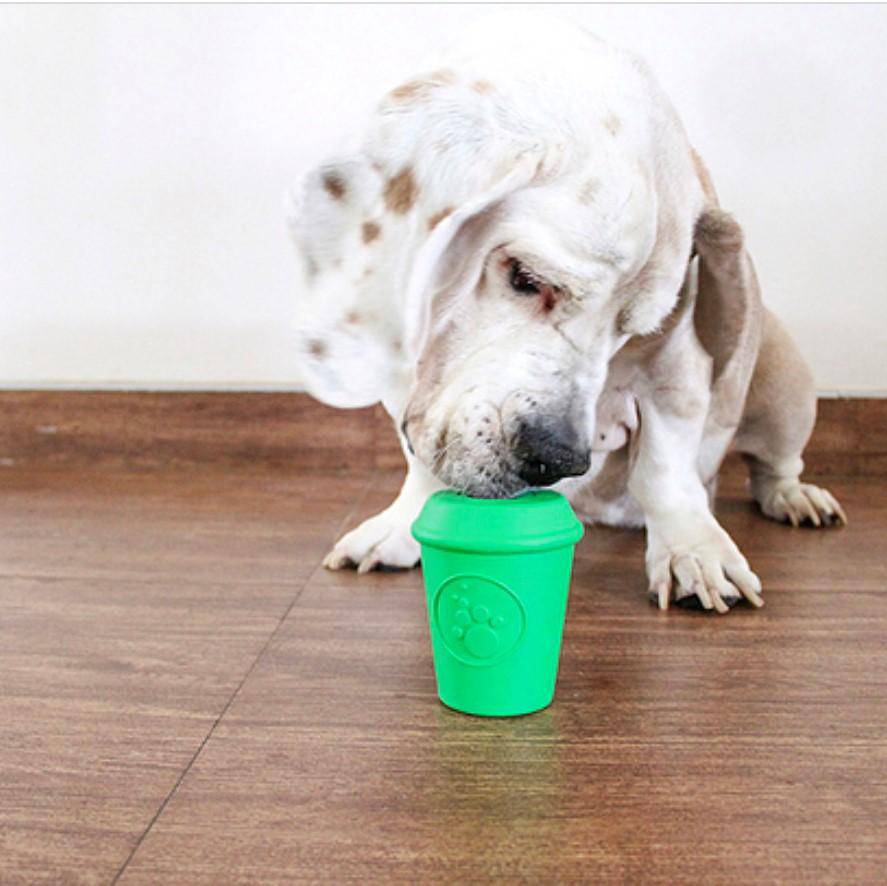 Coffee Cup Dog Toy, Rubber Treat Dispenser, Made in USA by SodaPup