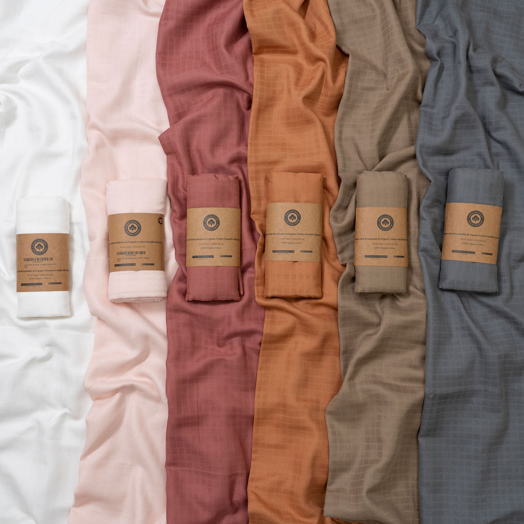 Organic Cotton Muslin Swaddle Blanket, 47 x 47 in